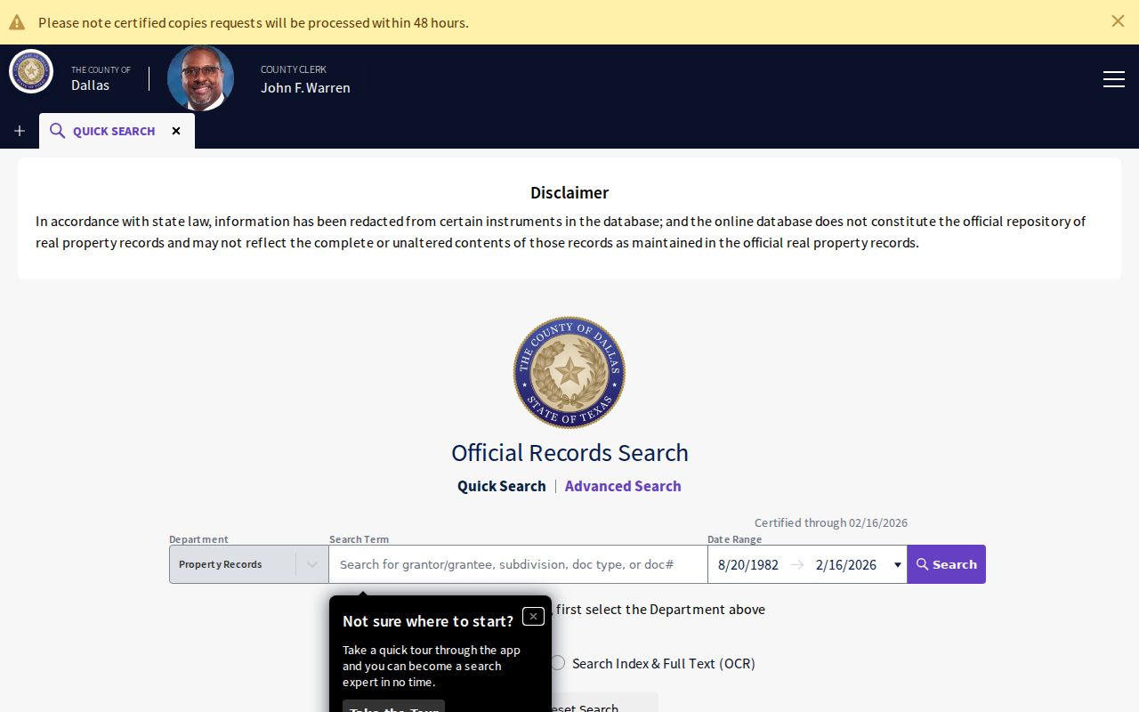 Coppell previous residents Dallas County official records search