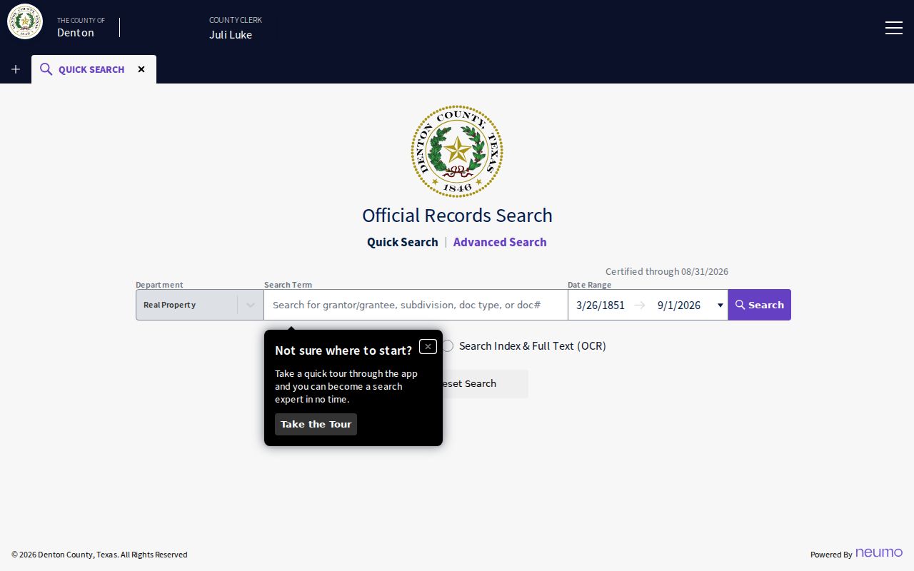 Coppell previous residents Denton County official records deed index search