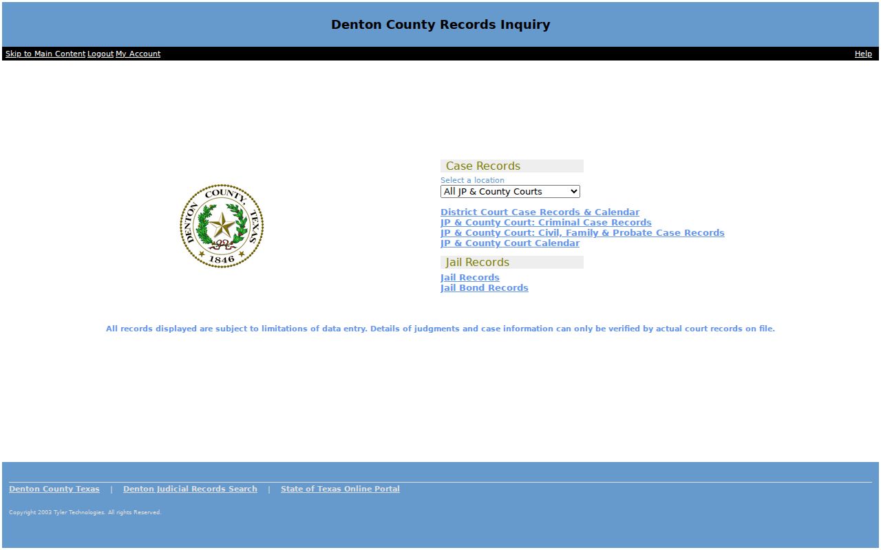 Coppell resident lookup Denton judicial public access search